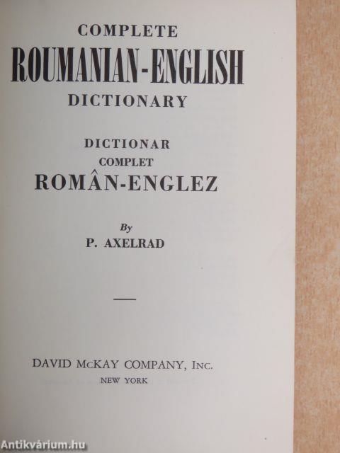 Complete Roumanian-English Dictionary