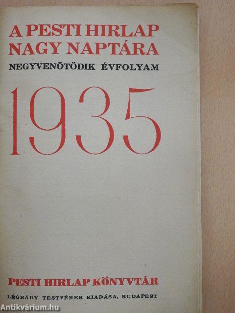 A Pesti Hirlap Nagy Naptára 1935.