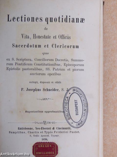 Lectiones quotidianae de Vita, Honestate et Officiis Sacerdotum et Clericorum