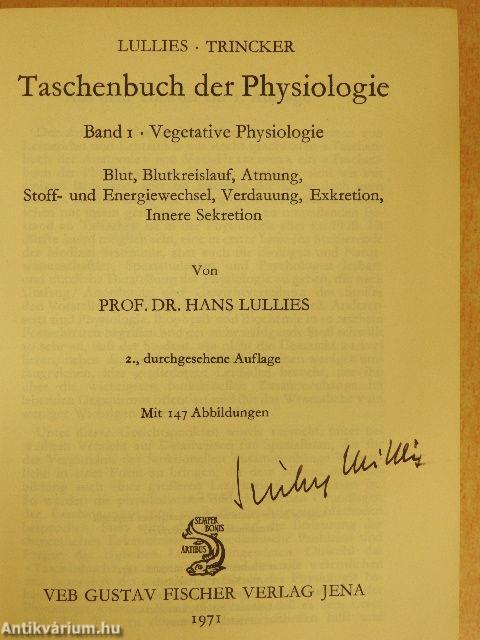 Taschenbuch der Physiologie I.