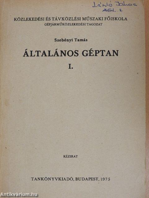 Általános géptan I.