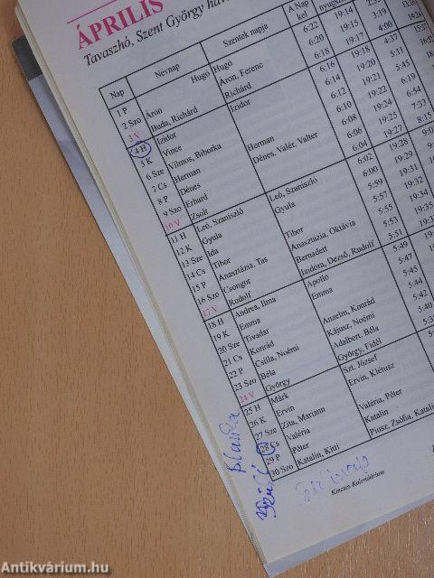 Kincses Kalendárium 2016