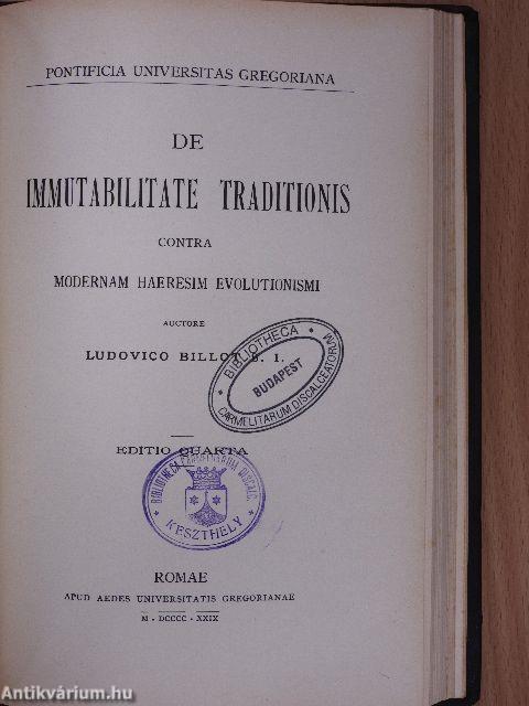 De inspiratione sacrae scripturae theologica disquisitio/De immutabilitate traditionis contra modernam haeresim evolutionismi