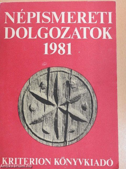 Népismereti dolgozatok 1981