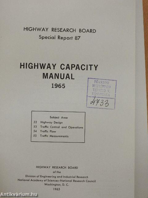 Highway capacity manual 1965.