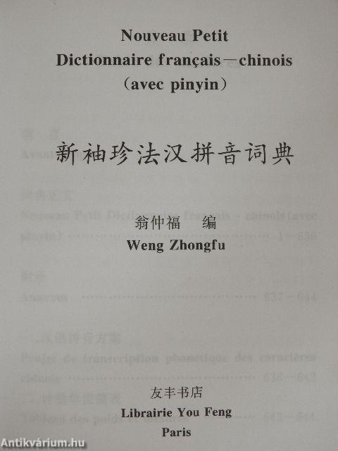 Nouveau Petit Dictionnaire francais-chinois