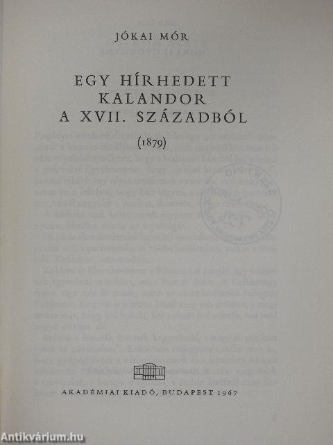 Egy hírhedett kalandor a XVII. századból