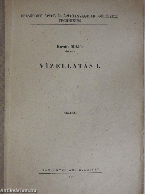 Vízellátás I.