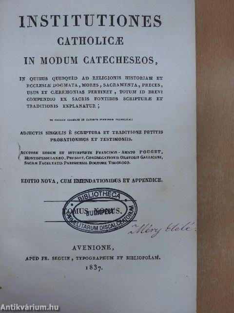 Institutiones catholicae in modum catecheseos IX.