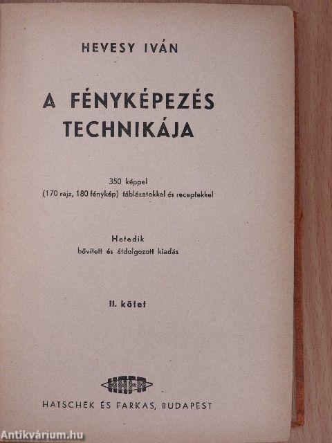 A fényképezés technikája II.