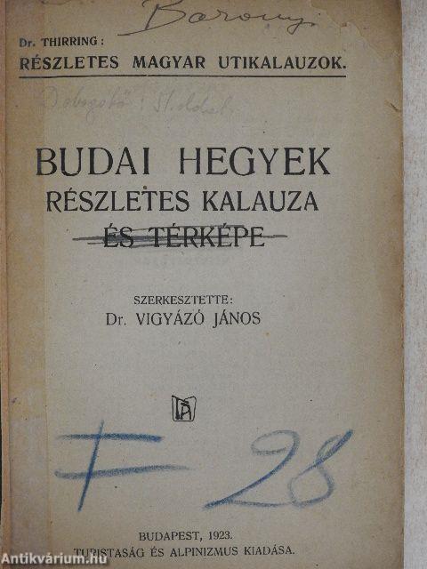 Budai hegyek részletes kalauza és térképe