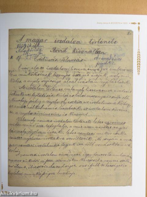 Arany János jegyzetei