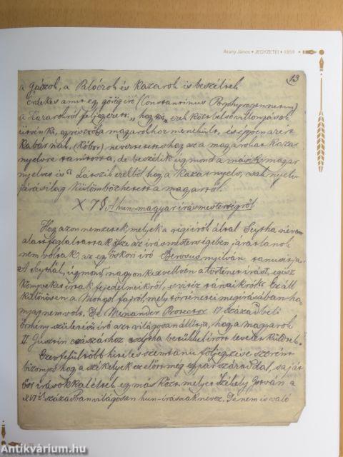 Arany János jegyzetei