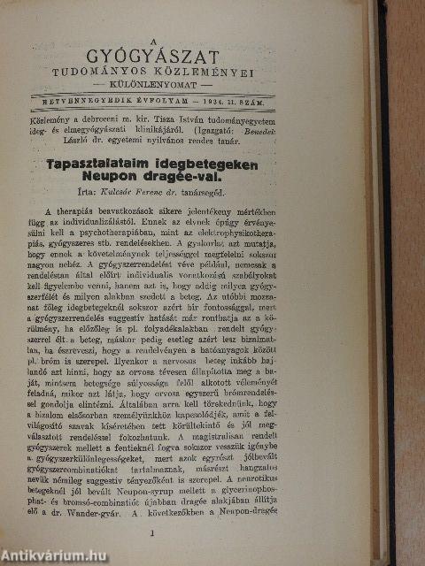 Diagnosztikai és terápiás értekezések egyedi gyűjteménye (12 db)