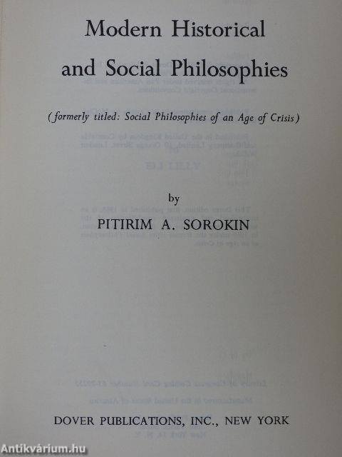 Modern Historical and Social Philosophies