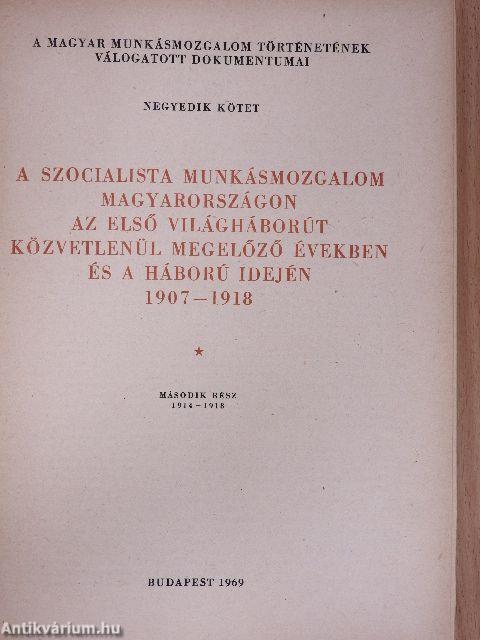 A magyar munkásmozgalom történetének válogatott dokumentumai IV/B