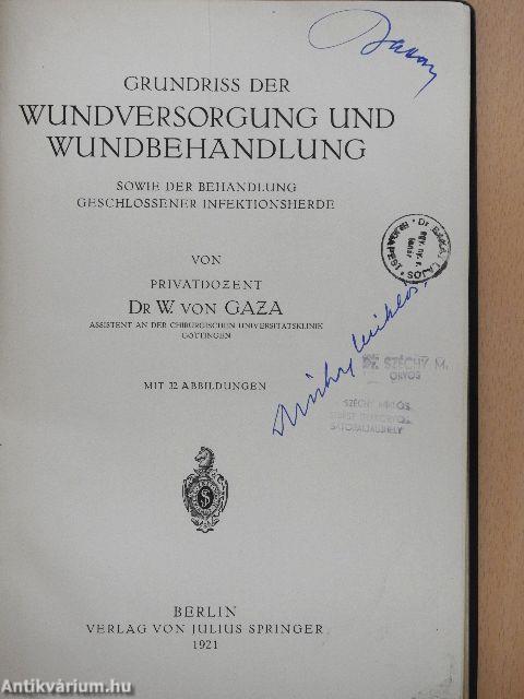 Grundriss der Wundversorgung und Wundbehandlung