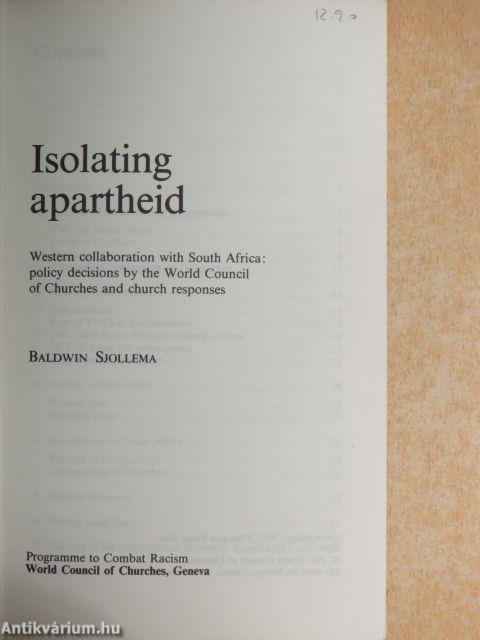 Isolating apartheid