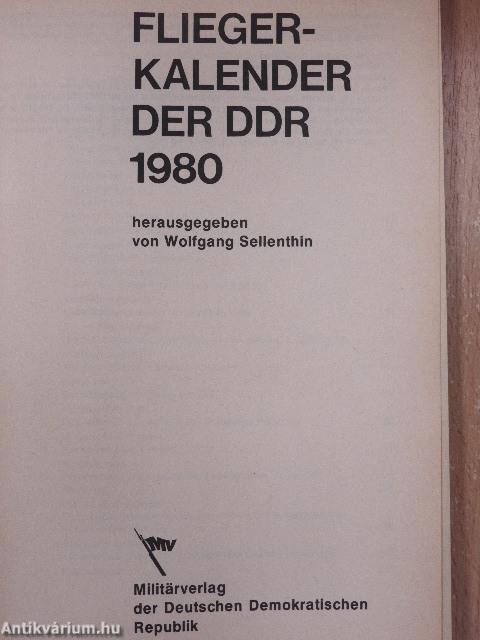 Fliegerkalender der DDR 1980