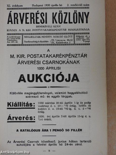 Árverési Közlöny 1930. április