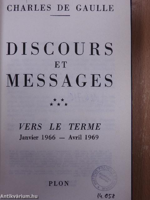 Discours et Messages V.