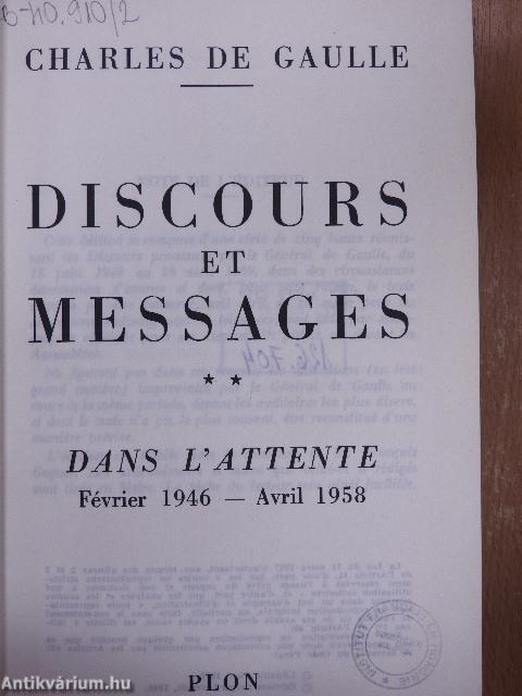 Discours et Messages II.