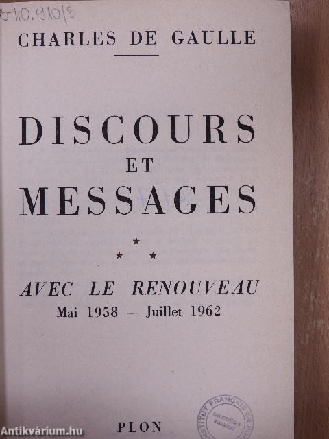 Discours et Messages III.