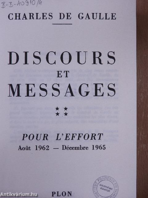 Discours et Messages IV.