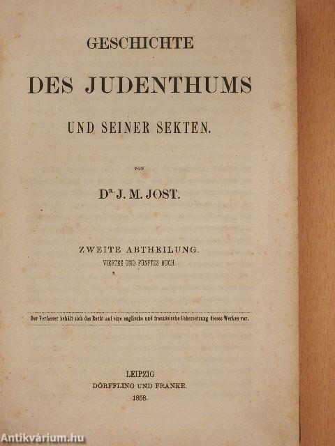 Geschichte des Judenthums und seiner sekten II.