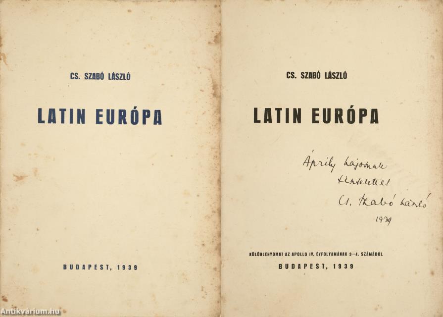 Latin Európa (dedikált példány)