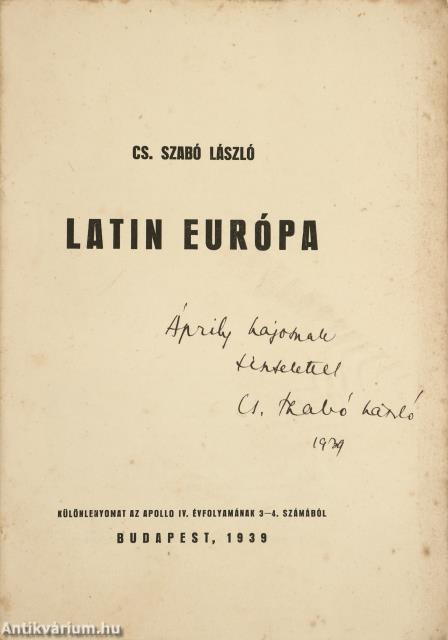 Latin Európa (dedikált példány)