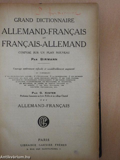 Grand Dictionnaire Allemand-Francais et Francais-Allemand