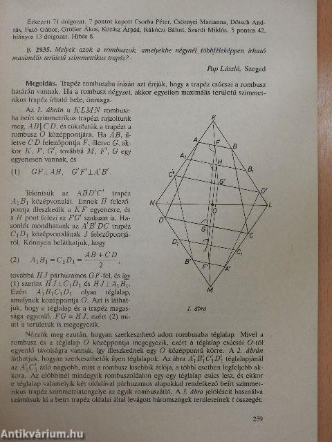 Középiskolai matematikai és fizikai lapok 1993. szeptember