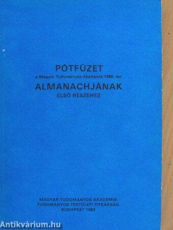 Pótfüzet a Magyar Tudományos Akadémia 1980. évi Almanachjának első részéhez