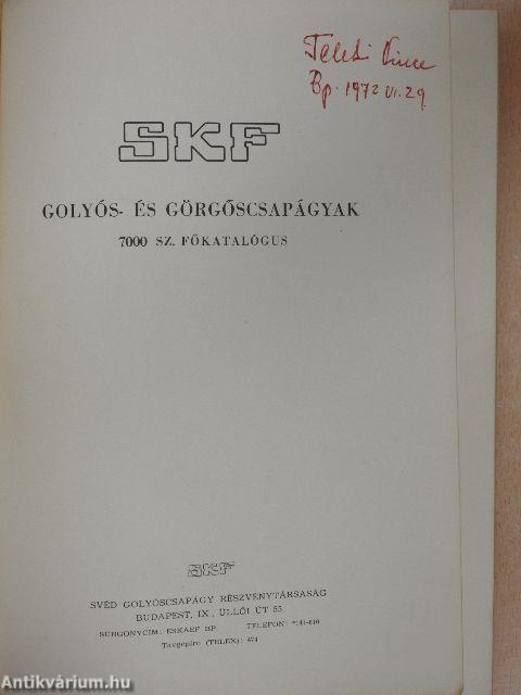 SKF Golyós- és görgőscsapágyak 7000 sz. főkatalógus