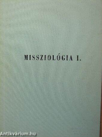 Missziológia I.