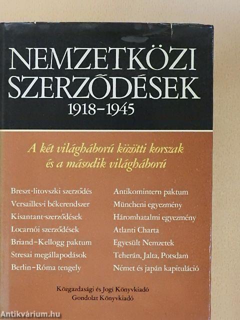 Nemzetközi szerződések 1918-1945