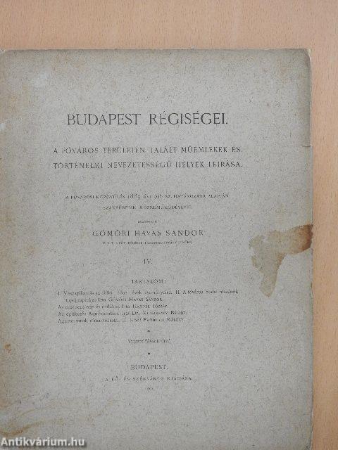 Budapest régiségei IV.