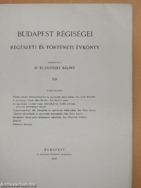 Budapest régiségei XII.