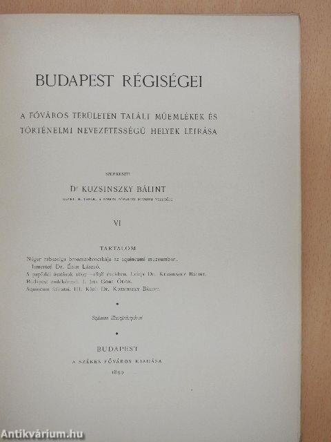 Budapest régiségei VI.