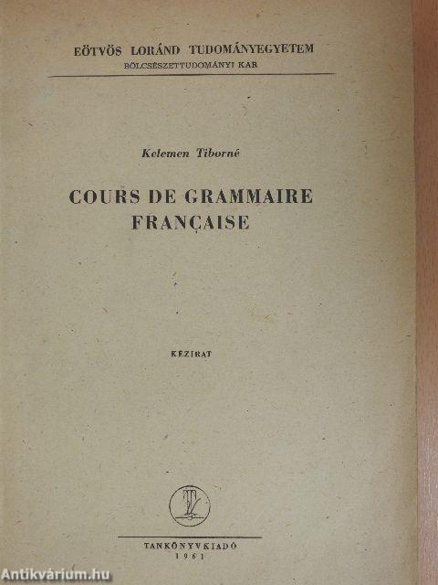 Cours de Grammaire Francaise