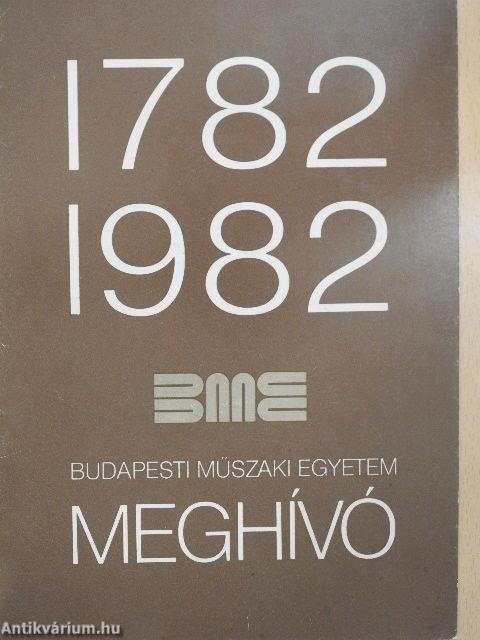1782-1982. Budapesti Műszaki Egyetem Meghívó