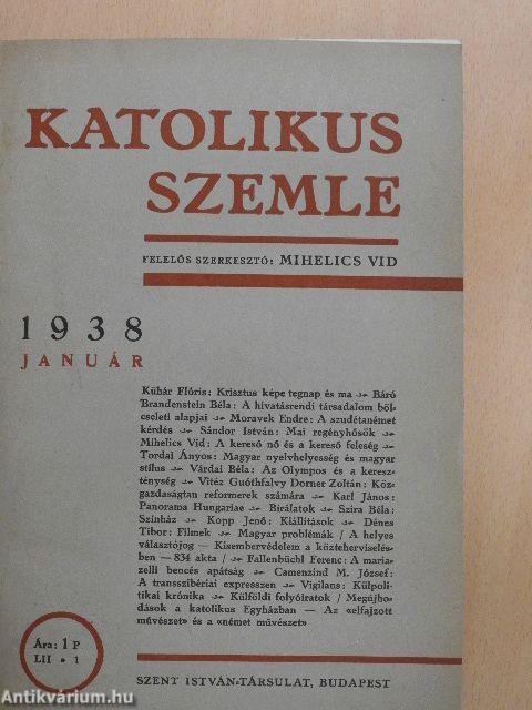 Katolikus szemle 1938. január-június