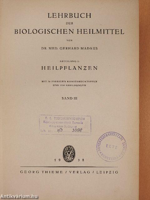 Lehrbuch der Biologischen Heilmittel III.