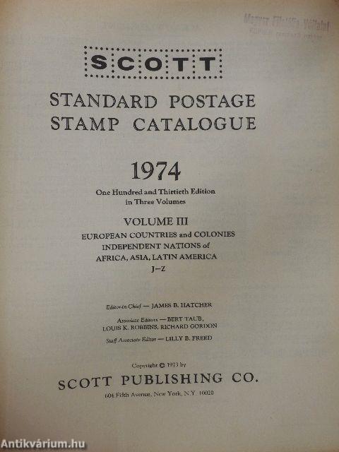 Scott Standard Postage Stamp Catalogue 1974 III.