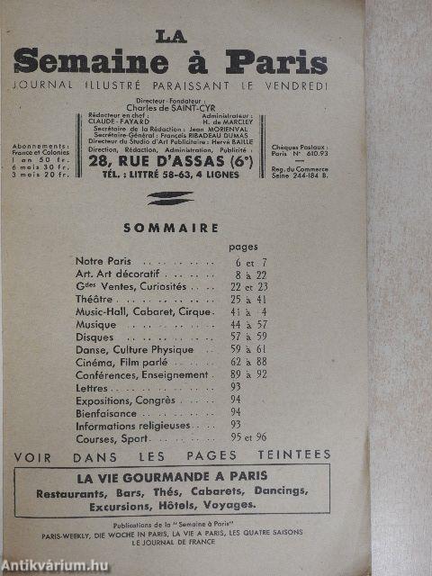 La semaine á Paris du 24 avril au 1er mai 1931