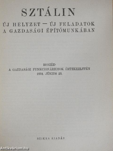 Új helyzet - új feladatok a gazdasági építőmunkában