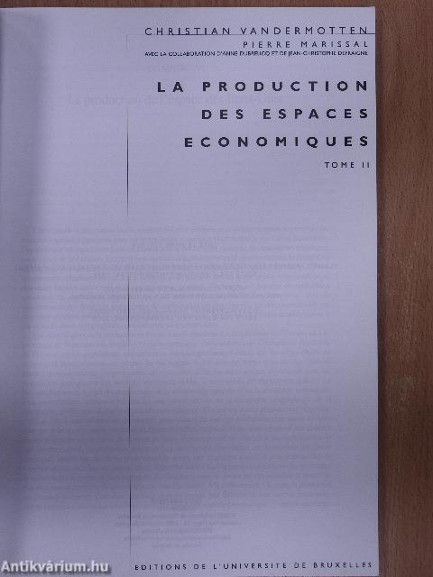 La production des espaces economiques II.