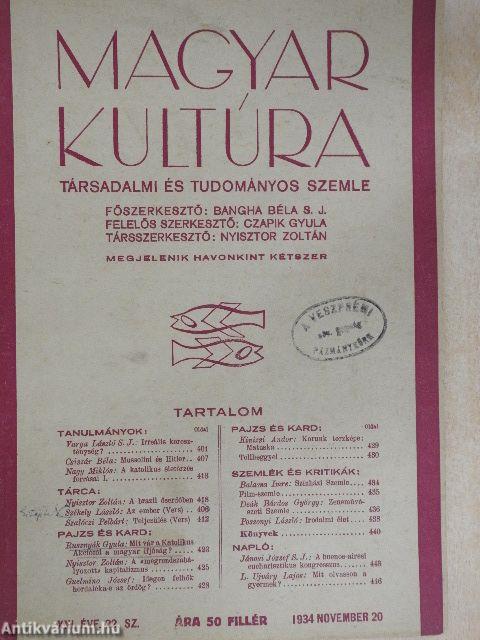 Magyar Kultúra 1934. november 20.