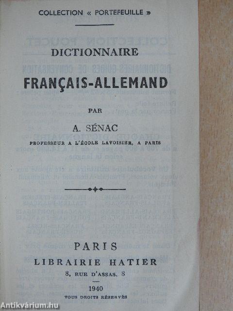 Dictionnaire Francais-Allemand/Allemand-Francais